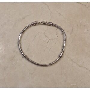 Vintage Pandora Danish Sterling Silver Charm Bracelet Without Beads 7.5"